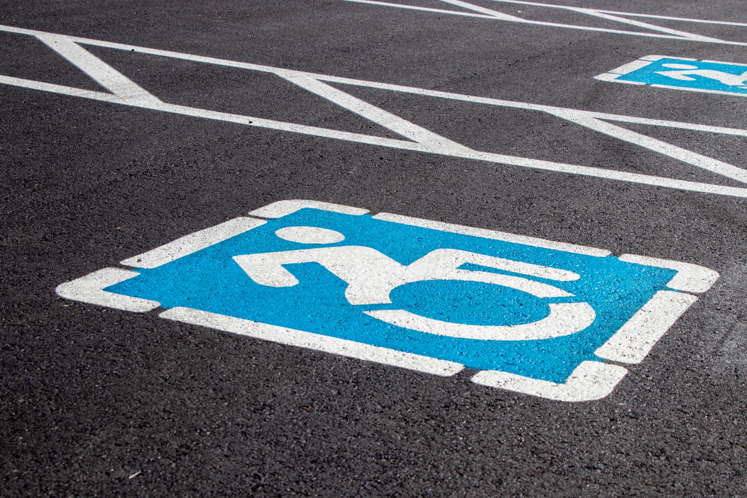 A designated accessible parking spot.